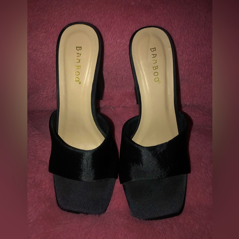 New - Square, Open Toe, Block Heels